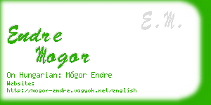 endre mogor business card